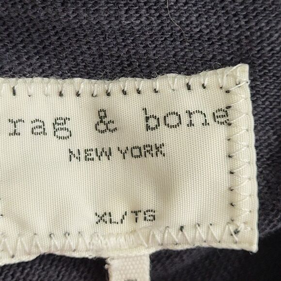 Rag And Bone Hoodie Mens Size XL Navy Preppy Lightweight Textured Thin Cotton - Picture 10 of 12